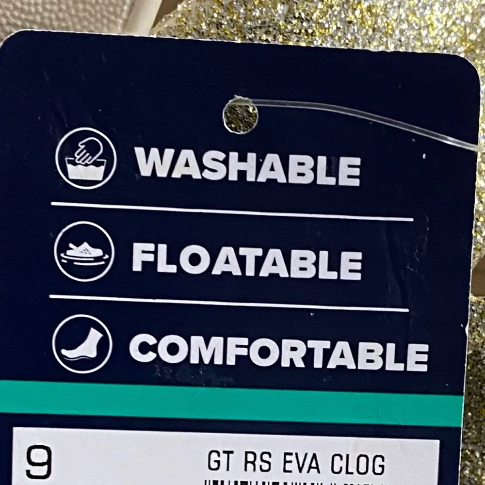Rugged Shark Girls Shoes Size 9 Washable Floatable Comfortable Gold‎ Slip On New